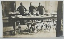 Rppc FT CROOK NEBRASKA Soldiers Posing in Mess Hall Dining Area Postcard P16 picture