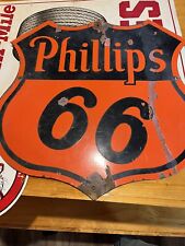 Vintage 30 inch Porcelain Phillips 66 Oil Gas Gasoline Sign 2 sided picture