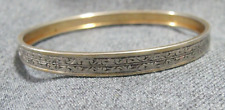 Vintage goldtone rims decorated with scrolls silvertone metal bracelet bangle picture