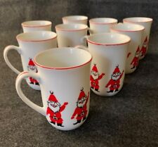 Vintage George Briard Waving Santa Coffee Tea Hot Chocolate Mugs -  Lot of 9 picture