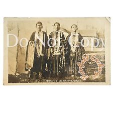 RARE 1919 ANTIQUE SIOUX SQUAW WOMEN IN NATIVE DRESS PHOTO POSTCARD —MAKE OFFER picture