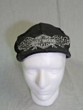 Harley Davidson Bandana Tie Back Skull Cap with Logo Black With Rhinestones picture