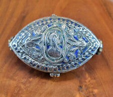 50% OFF  IMPORTANT 19th c Persian Quran Amulet Box Silver Repousse & Enamel picture