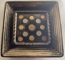 Vintage 1970s Ashtray Lighter Mexican Canada UK Coins - 9 7/8
