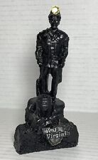 Coal Miner Figurine Made From Real Coal. West Virginia. 5.25” Tall. Souvenir picture