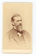 Antique CDV c1870s Baker Dashing Handsome Man With Beard Saratoga Springs, NY picture