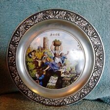 BMF Zinn 94% German Seasons Collector Plate Pewter Herbst picture