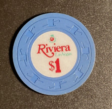 1973 $1 RIVIERA Casino Chip Las Vegas Rarity-6 Scarce Vintage Chip picture