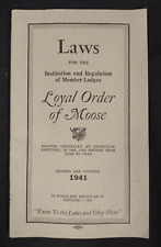 Loyal Order of Moose Laws for Institution and Regulation of Member Lodges 1941 picture