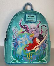 Loungefly Disney The Little Mermaid Ariel & Ursula Shimmery Aqua Backpack*NWT picture