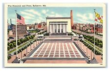 Postcard War Memorial and Plaza, Baltimore MD linen 1951 U13 picture
