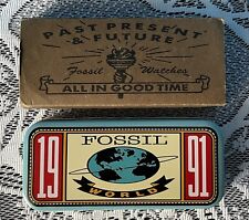 Vintage 1991 Empty Fossil Watch Tin & Sleeve picture