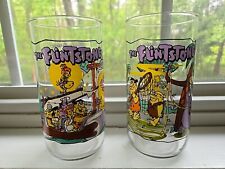 Set of 2 The Flintstones First 30 Years 1991 Drinking Glasses From Hardee’s. picture