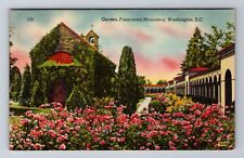Washington DC-Garden, Franciscan Monastery, Antique, Vintage Souvenir Postcard picture