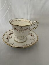 COALPORT RED GOLD SWIRL DEMITASSE TEA CUP AND SAUCER TEACUP picture