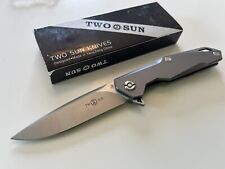 Twosun Two Sun TS21 Folding Knife Framelock Titanium D2 Drop Point Flipper NICE picture