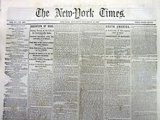 1865 NY Times Civil War newspaper HENRY WIRZ hanged - ANDERSONVILLE PRISON CAMP  picture