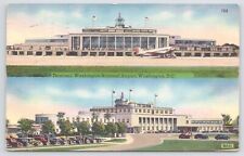 Linen~Terminal~Washington National Airport~DC~Front & Back View~Airplane~PM 1952 picture