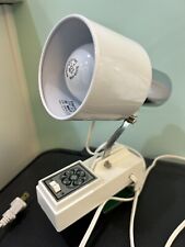 Vintage 1970s MCM Bed Headboard Desk Light Adjustable Lamp w/ Clamp White Chrome picture