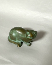 Bronze cat Paperweight Figurine vintage small 2