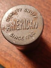 Antique Tiny AMERICAN SNUFF CAN Quality Snuff Sence 1782 - Container Metal Can. picture