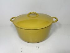 vintage descoware enameled cast iron dutch oven 4qt Belgium Yellow  picture