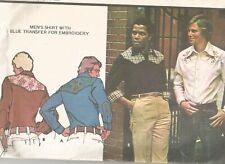 4759 McCalls Sewing Pattern Mens Western Shirt Size 44 Vintage 1970s picture