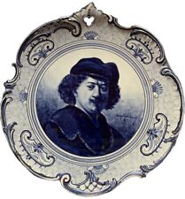 c1910 ROYAL BONN Franz Anton Mehlem Delft REMBRANDT Self Portrait Charger Plaque picture