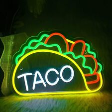 10x8in Taco Neon Light Sign For Fast Food Shop Restaurant Wall Decor USB Power picture