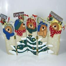 Vtg Geo. Lefton Christmas Wood Screen Bears Title is You Can Never Overdecorate picture