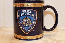 NYPD CITY OF NEW YORK POLICE DEPARTMENT 11 OZ COFFEE MUG KOBALT GOLD BAND blue picture