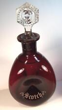 Antique Ruby Red Scotch Bottle with Stopper Dimple Style picture