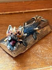 Unique Clay Mermaid Dragon or Sea Creature on Driftwood Figurine – 2 and 1/8th’s picture