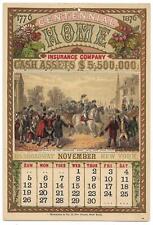 Original 1876 Centennial Expo November Calendar  Entrance of the American Army picture