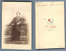 H. Graf, Berlin The Musician Theodor Vintage CDV Shapes Albumen Business Card,  picture
