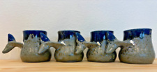 Vintage Doug Wylie Ceramic Whale Tail Coffee Mug Signed Set of 4 Rare picture