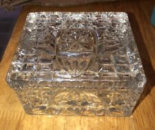 Vintage Glass Clear Vanity Trinket Box ￼ picture