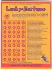 Vintage 1950's  Lucky Fortune  Party Game Punch Board New Old Store Stock picture