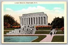 Postcard Lincoln Memorial Washington DC People On Steps Reynolds picture