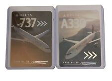 2 Delta Airplane Trading Cards In Hard Cases Airbus A330 & Boeing 737 HTF NR picture