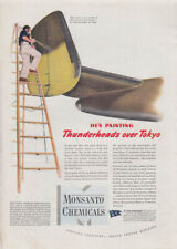 He's painting thunderheads over Tokyo on B-25: Monsanto Chemicals ad 1942 picture
