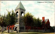 C. 1910 Decatur Congregational Church Illinois Vintage Postcard  picture