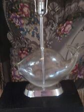 Rare Vintage 60s Winslow Anderson Blenko Hand Blown Clear Glass Fish Lamp picture