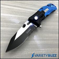 TAC FORCE SPRING ASSISTED POCKET KNIFE Tactical Blue Police Folding Blade LED picture