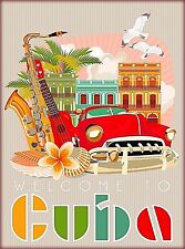 Welcome to Cuba Havana Caribbean Retro Travel Art Ad Picture Poster Photo 13x19 picture