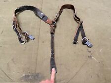 WWII GERMAN M31 LEATHER COMBAT FIELD EQUIPMENT Y-STRAPS SUSPENDERS picture