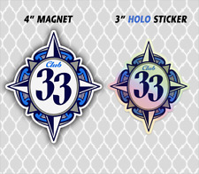 Disneyland Club 33 Members logo Magnet and Holographic Sticker Combo picture