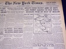 1941 NOV 8 NEW YORK TIMES - SENATE VOTES TO PUT ARMS ON SHIPS - NT 1435 picture