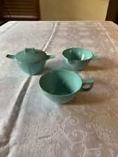 Vintage Ovation Melmac Set With Turquoise Cream & Sugar Bowl & Tea Cup picture