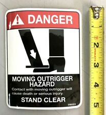 DANGER Moving Outrigger Hazard Decal Sticker Warning Bucket Truck 5